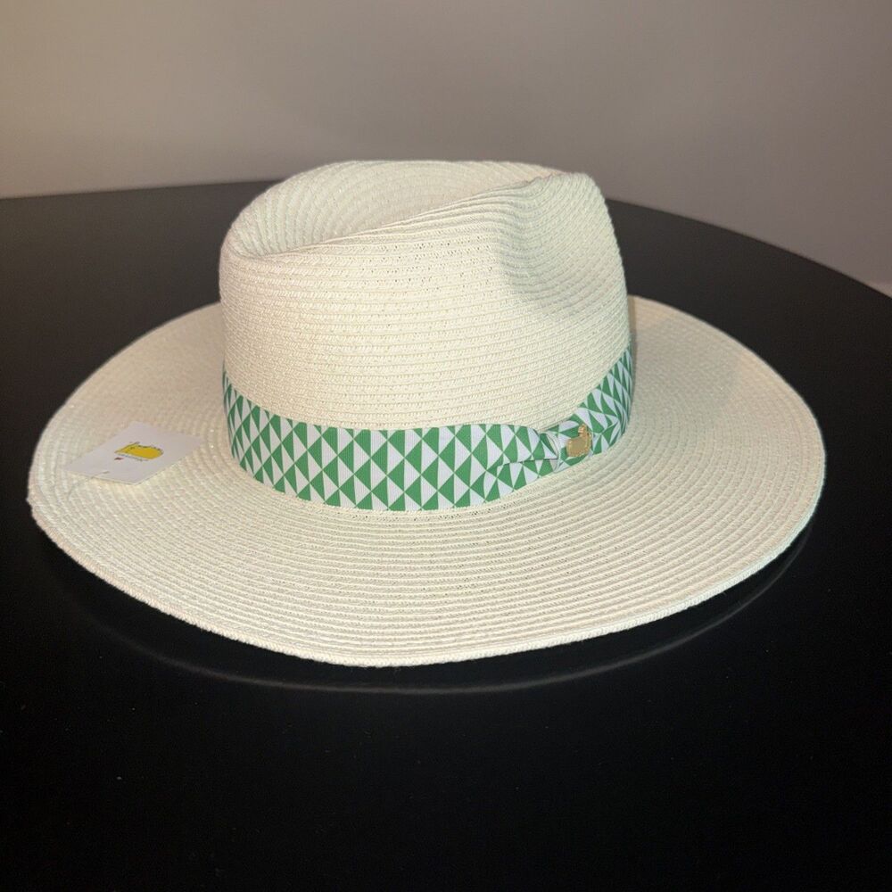 NWT 2026 Masters Ladies Dorfman Milano Pacific Natural Straw Hat Green Band